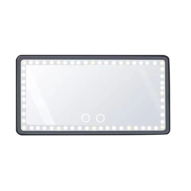 Mistaha Car Sun Visor Makeup Mirror with LED Lights, Touch Screen Dimmable High Definition Beauty Mirror for Vehicle, USB Rechargeable - Black