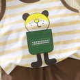 thumbnail image 4 of mgoYE Baby Boy Clothes 12-18 Months Toddler Baby Boy Summer Clothes Cute Dinosaur Tank Tops+Shorts Outfits Lightweight Elastic Cotton Short Sets|Coffee 3-6 Months, 4 of 5
