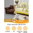 thumbnail image 5 of Lemon Gnomes Sofa Covers for 2-3 Cushion Couch L-Shaped Sectional, Summer Botanical Fruit Leaf Yellow Lattices Washable Sofa Covers Slipcover for Living Room Furniture, Couch Cover Blanket 71"x134", 5 of 9