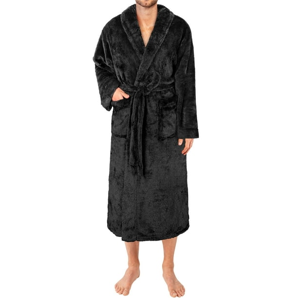 PAVILIA Mens Soft Robe, Plush Fluffy Fleece Bathrobe for Men, Long