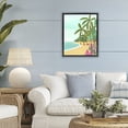 thumbnail image 2 of Palm Filled Shoreline Black Framed Floater Canvas Wall Art, design by Nabeela Rumi, 2 of 10