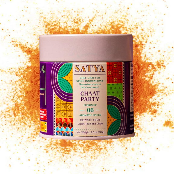 Satya Blends Chaat Powder- Spicy & Sweet Flavor 6 Spice Blend | Vegan | Low Sodium | Chaat Masala Seasoning for Salads | Gluten & Dye Free | Authentic Indian Spices and Seasoning- 2.5 Oz(Pack of 1)