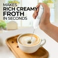 thumbnail image 5 of Zulay Kitchen Milk Frother for Coffee Portable & Compact Handheld Travel Milk Foamer (White), 5 of 8