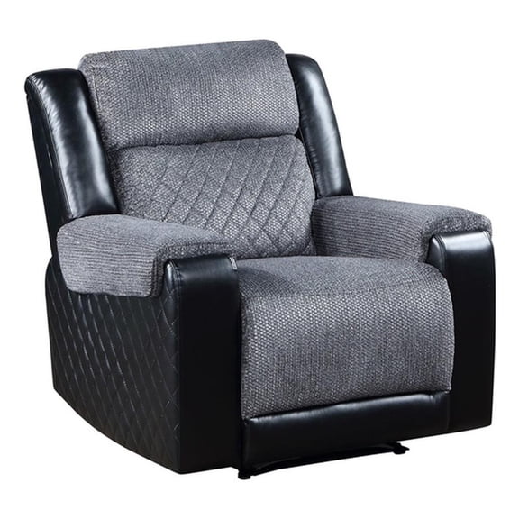 Global Furniture USA U5914 Gray/Black Fabric Recliner