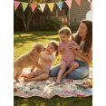 thumbnail image 6 of BemeyourBBs Toddler Baby Girl Summer Clothes 6 12 18  24 Months 2 3 4 Years Baby Girl Summer Outfit Ribbed Striped Short Sleeve Lettuce Trim TShirt Tops and Shorts 2 Piece Set, 6 of 8