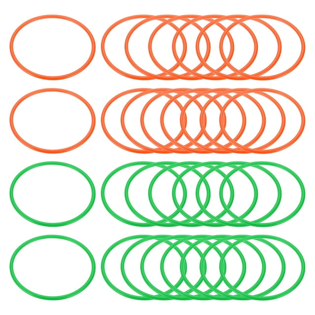Anillos de Lanzar de Plástico Uxcell para Carnaval Naranja/Verde