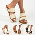 thumbnail image 2 of KaLI_store Womens Sandals Sandals for Women, Comfortable Walking Sandals Hook Loop Strap, Sports Lightweight Slides,Brown, 2 of 5