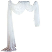 White Sheer Canopy Bed Curtain Elegant Voile Window Scarf Topper Valance Outdoor Ceremony Wedding Arch Drapes Decoration