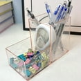 thumbnail image 6 of kkbbma under $5 Pen Holder for Desk, Clear Acrylic Pencil Holder for Desk, Marker Holder with 2 Compartments, Pencil Organizer for Home, Office, Classroom, Bathroom, 6 of 6
