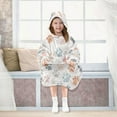 thumbnail image 7 of Wearable Blanket with Sleeves and Pocket Oversized Hooded Sweatshirt 3-14 YR Watercolor Dog Paw Prints S, 7 of 7