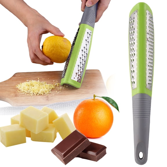 Zester Grater, Double-Sided Stainless Steel Grater, Cheese Zester Grater with Handle, Multi-Function Cheese and Vegetable Grater Zester Tool, Kitchen Lemon Zester Tool, Small Grater, 10.97inch
