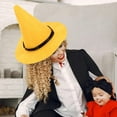 thumbnail image 4 of PEXIOAN Halloween witch hat, felt wizard top hat, party masquerade dress up accessories, yellow, 4 of 9