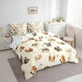 thumbnail image 3 of Homewish Puppy Dog 7-Piece Twin Bedding Sets,Pet Corgi Bedding Comforter Set,Beige Brown Sheet Sets For Boys Kids,Super Cozy Room Decor Reversible, 3 of 8