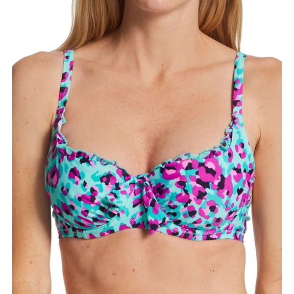 Women's Pour Moi 80002 Getaway Underwire Bikini Swim Top (Aquaburst 34C)