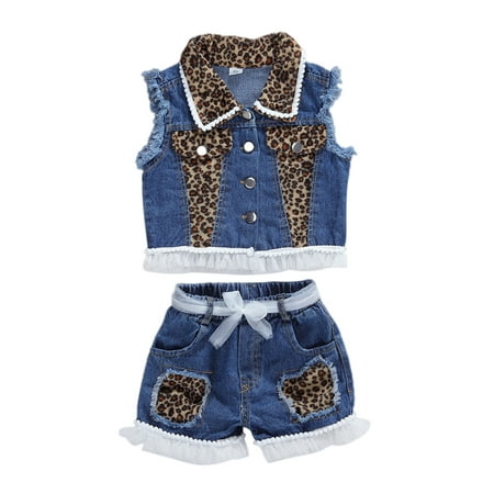 

ZIYIXIN Toddler Baby Girls Summer Outfits Tank Tops Shirt + Denim Shorts Pants Clothes Blue 3-4 Years