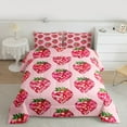 thumbnail image 2 of Castle Fairy Cartoon Pink Strawberry Girl 2Pcs Bedding Comforter Set,Bling Glitter Twin Comforter Sets,Dreamy Princess Breathable Bedding Set,Ultra Soft Home Decor, 2 of 8