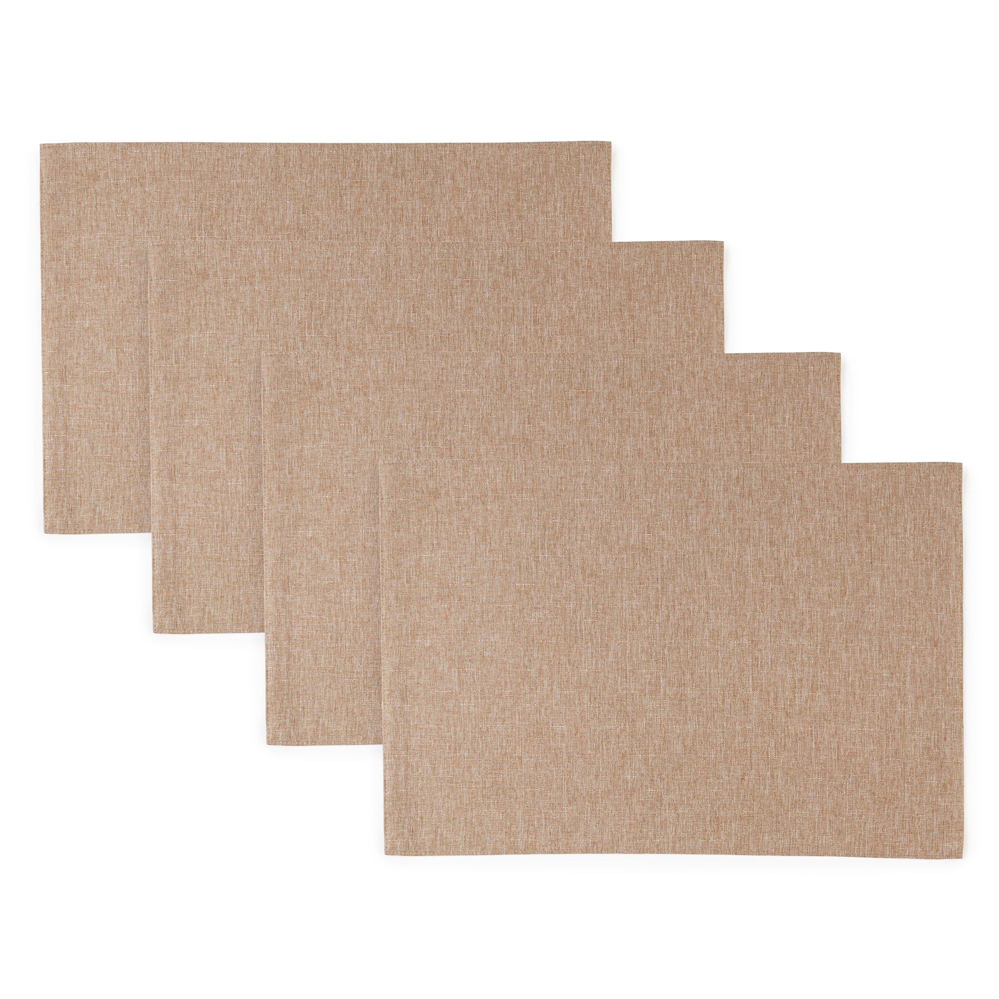 TOWN & COUNTRY LIVING Somers Reversible Placemat 4-Pack Set, Natural Beige, 13"x17.5"