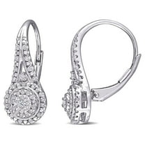 SuperJeweler Diamond Drop Earrings for Women, Nearly 1/2 Carat with Double Halo and Leverbacks, 3/4 Inch Stud Earrings, Elegant Diamond Jewelry Gift