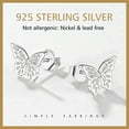 thumbnail image 4 of FindChic Sterling Silver Earrings Butterfly Studs for Her,Hypoallergenic Simple Minimalist Silver Earrings Jewelry Birthday Christmas Day Gifts for Women（Box）, 4 of 7
