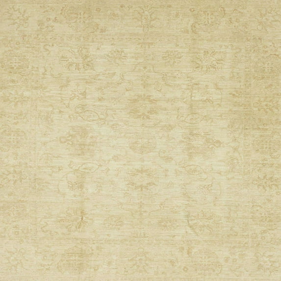 Ahgly Company Indoor Square Abstract Brown Gold Oriental Area Rugs, 7' Square
