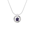 thumbnail image 2 of Delight Jewelry Silvertone Small Purple Paw Live Ring Charm Necklace, 18", 2 of 4