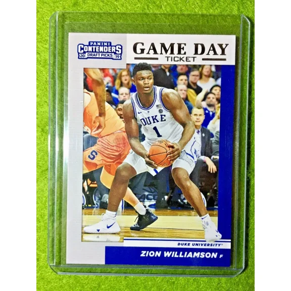 ZION WILLIAMSON ROOKIE CARD PANINI RC DUKE JERSEY #1 PELICANS 2019 Contenders rc