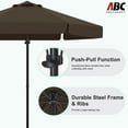 thumbnail image 6 of ABCCANOPY 7.5ft Outdoor Market Hand Push Patio Umbrella With Hanging Edge,12+Colors, Brown, 6 of 8