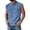 Blue #036, variant on Mens Sleeveless Shirt Quarter Zip Muscle Tank Top Washed Vintage Shirts Chest Pocket Casual Retro Summer Top, 3XL