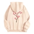 thumbnail image 4 of QASIEATN Hoodies for Graceful Women Fashion, Fashion Casual Letter Floral Print Long Sleeve Round Neck Drawstring Hooded Sweatshirt, Womens Fall Tops, 4 of 4