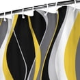 thumbnail image 4 of Black and Yellow Shower Curtain, Abstract Modern Grey and Yellow Bathroom Decor Accessories Shower Curtain Set with Hooks, 72x84, 4 of 4