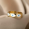 thumbnail image 4 of Evil Eye Ring Open Rings for Women Men,Rainbow Zircon Ring Female(Open Rings), 4 of 4