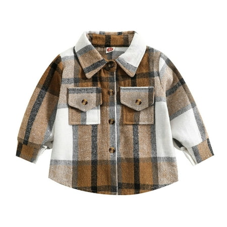 

Toddler Boys Long Sleeve Plaid Printed T Shirt Gentleman Tops Clothes With Pocket Plaid Coat Toddler Boy