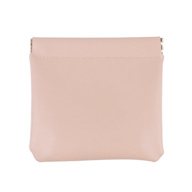 Bolsa con cierre a presión Mini neceser de imitación de cuero Organizador impermeable con cierre automático para monedas, joyas, tarjetas, pintalabios y llaves