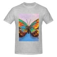 thumbnail image 4 of Bingfone Oil Painting Beautiful Butterfly Men'S Loose Fit Short-Sleeve Pocket T-Shirt, 4 of 7