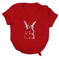 thumbnail image 3 of Toimothcn Women's T-Shirts Happy Easter Cute Cartoon Bunny Printed Short Sleeve T Shirts Soft Loose Comfortable Shirt Tops Comfy Women Easter Clothing, 3 of 5