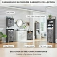 thumbnail image 5 of ACCOHOHO Bathroom Wall Cabinets with 2 Barn Doors & Open Shelves & Drawer, Farmhouse Medicine Cabinet with Adjustable Shelf, Grey Wash, 5 of 7