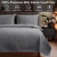 thumbnail image 5 of CJC Quilted Duvet Cover Set 3-Piece – Soft All-Season Bedspread with 2 Pillow Shams (220x240 cm / 87x94 in, Dark Gray), 5 of 9