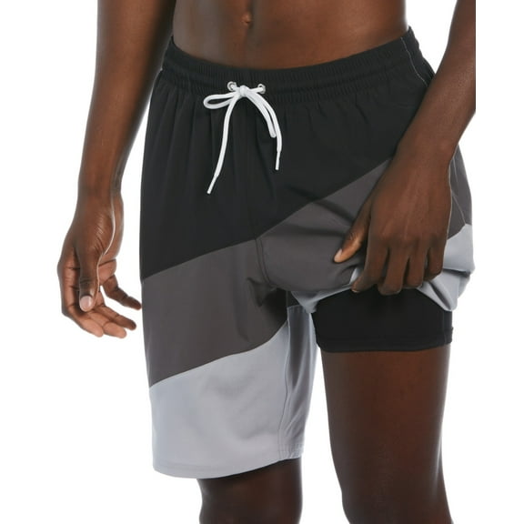 Nike Men's Swim Shorts Color Surge Active Bottoms Colorblocked Black M New