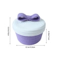 thumbnail image 3 of Sruoe Bow Decor Cotton Rope Covered Storage Bin Two Tone Woven Holiday Sweets Caddy for Desktop Household Stuff, 3 of 6
