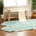 thumbnail image 7 of Ultra Soft Faux Sheepskin Fur Shag Rug Teal 4' x 6' Sheepskin, 7 of 7