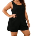 thumbnail image 3 of Feancey Plus Size Romper Shorts for Women Sleeveless Loose Short Jumpsuits Business Casual Summer Rompers with Pockets Black XXL, 3 of 7