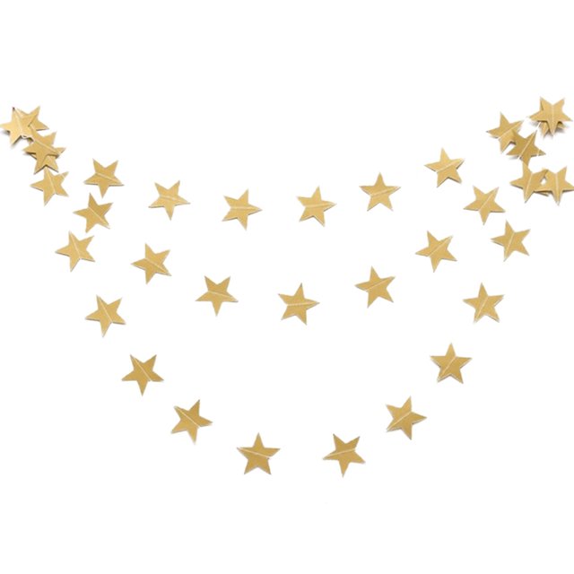 Naiovety Marca Fenkicyen, pancarta con forma de estrella de 4M, guirnalda de papel dorado y plateado, adornos de empavesado, fiesta, boda, decoración Kits de decoración para fiestas No.01 Naiovety JR1188-01