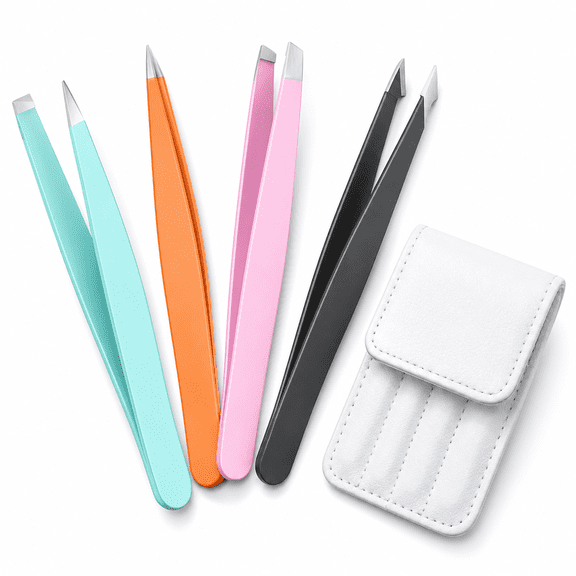Tweezers for Women and men,Professional Precision Tweezers for Eyebrows,Pointed and Slant Tweezers for Facial Hair,Stainless Steel Tweezers Set Sets