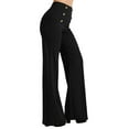 thumbnail image 3 of J. METHOD Women’s High Waisted Sailor Bell Bottom Elastic Waist Long Pants Made in USA NEWP44 Black M, 3 of 5