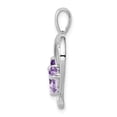 thumbnail image 5 of Auriga Fine Jewelry Sterling Silver RH Plated Diamond Amethyst and Rose de France Pendant for Women, 5 of 6