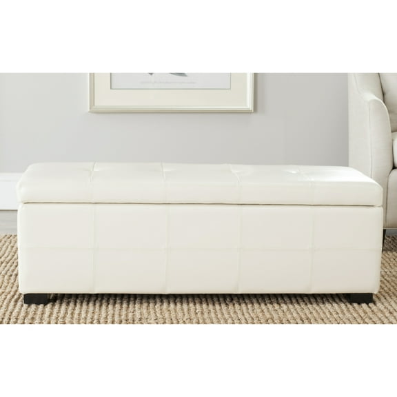 SAFAVIEH Maiden Tufted Storage Bench Large Flat Cream