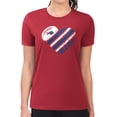 thumbnail image 4 of Women's G-III 4Her by Carl Banks Red Buffalo Bills Heart Graphic Fitted T-Shirt, 4 of 5