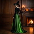 thumbnail image 6 of Witch Women's Halloween Fancy-Dress Costumes, 3D Spooky Thorn Long Sleeve Black Gothic Dress for Women, Medieval Dress Renaissance Costume for Masquerade，Witchy Clothes for Halloween Parties, 6 of 7