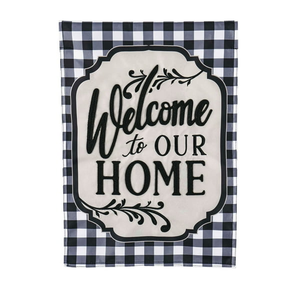 Evergreen Classic Welcome Home Garden Applique Flag