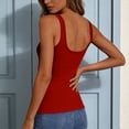 thumbnail image 6 of enyan Women's Basic Double Lined Scoop Neck Tank Tops Adjustable Tank Summer Sleeveless Tops Womens Tops Casual,Red,XXXXL, 6 of 7